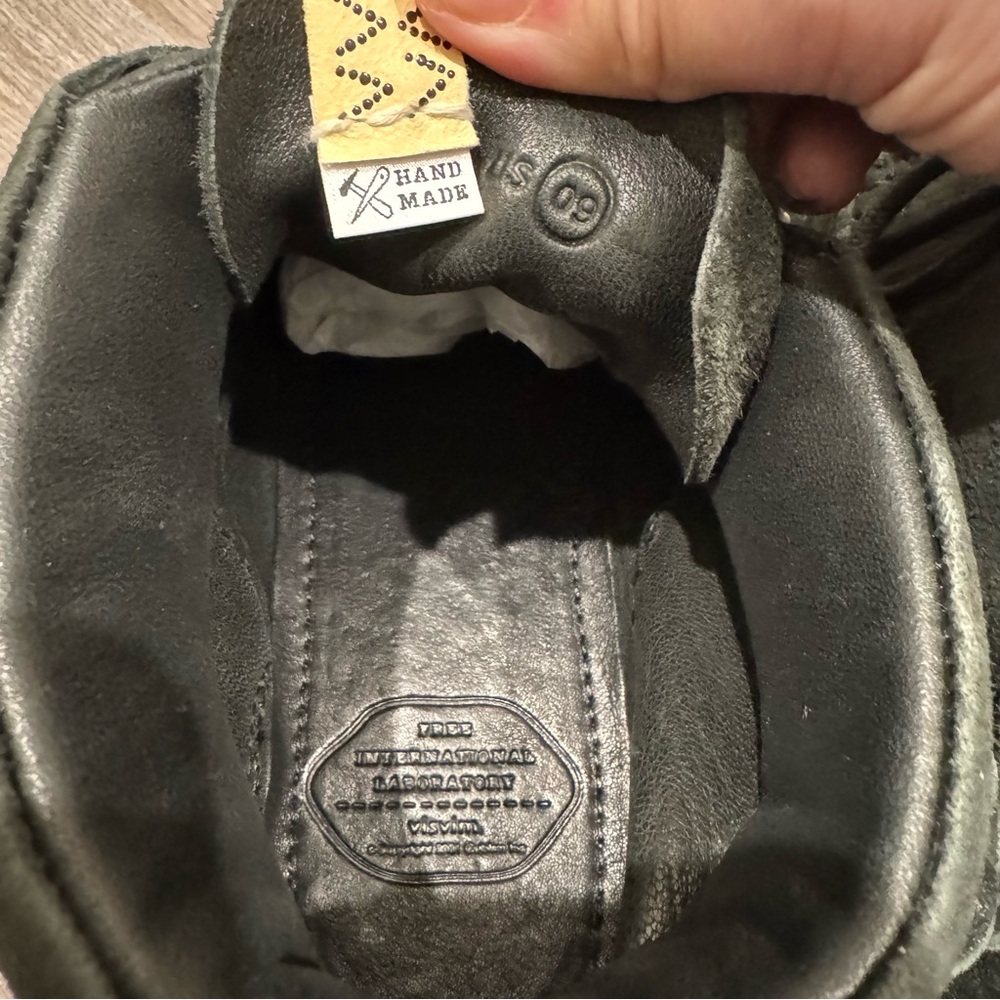 Visvim Lhamo Folk Black Suede Slip On Moccasin Loafers - Picture 9 of 16